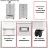 Rollcontainer HWC-L49, Schubladenschrank Stahlschrank Aktenschrank, Metall 75x40x41cm 6 Schubladen ~ weiß Bild 2