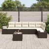 vidaXL Gartensofa-set mit Kissen 7 pcs Braun und Creme Poly-Rattan 3347088 Bild 3