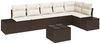 vidaXL Gartensofa-set mit Kissen 7 pcs Braun und Creme Poly-Rattan 3347088 Bild 2