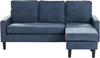 3-Sitzer Sofa Polsterbezug mit Ottomane dunkelblau AVESTA Bild 1