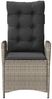 vidaXL Gartensessel mit Kissen 2 Stk. Verstellbar Hellgrau Poly Rattan 365270 Bild 5