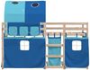 vidaXL Etagenbett mit Vorhängen Blau 90x200 cm Massivholz Kiefer 3284019 Bild 5