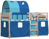 vidaXL Etagenbett mit Vorhängen Blau 90x200 cm Massivholz Kiefer 3284019 Bild 4