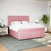 vidaXL Boxspringbett mit Matratze Rosa 180x200 cm Samt 3294705 Bild 5