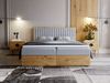 GRAINGOLD Forest Bett 180x200, Boxspringbett mit zwei Bettkästen, Velvet-Stoff, mit Kopfteil, Hellgrau Bild 3
