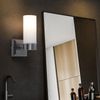 2er Set LED Wandleuchte, IP44, Glas opal, nickel-matt, H 18,5 cm Bild 5