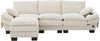 3-Sitzer Sofa aus Cord mit Hocker, USB-Anschluss & Seitentaschen, 260 x 132 x 84 cm, Beige Bild 5