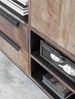 Highboard Odeon Teak, massives Teakholz und Metall, Industrial Stil, natur, 4 Schubladen, 1 Tür Bild 4