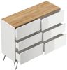 Kommode Dion XL 120cm 6 SoftClose Schubladen Weiß/Eiche Top : Weiss hochglanz / Oak Gold Bild 4