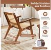 COSTWAY Relaxsessel (1-St), Esszimmerstuhl Bambus, Rattan, mit Lehne Bild 4