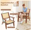 COSTWAY Relaxsessel (1-St), Esszimmerstuhl Bambus, Rattan, mit Lehne Bild 2