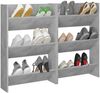 vidaXL Wand-Schuhschränke 2 Stk. Betongrau 60x18x90 cm Holzwerkstoff 806768 Bild 3
