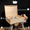 Creative Deco Holzkiste mit Deckel und Schlüssel, Holztruhe Erinnerungsbox Baby Holzbox mit Deckel Kasten Bild 4