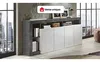 Vente-unique - Sideboard mit 4 Türen & 4 Ablagen - Weiß lackiert & Beton-Optik - SEFRO Bild 2