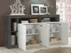 Vente-unique - Sideboard mit 4 Türen & 4 Ablagen - Weiß lackiert & Beton-Optik - SEFRO Bild 5