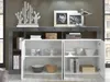 Vente-unique - Sideboard mit 4 Türen & 4 Ablagen - Weiß lackiert & Beton-Optik - SEFRO Bild 4