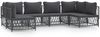vidaXL 6-tlg. Garten-Lounge-Set mit Kissen Anthrazit Stahl 3186909 Bild 2