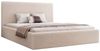 Goldstoff Polsterbett Modernes Bett "LUMINA" mit großem Stauraum und gepolstertem Rahmen (120–200x200 cm, Kopfteilhöhe 70/110 cm), Elegantes Stauraumbett mit gepolstertem Kopfteil und Holzrahmen Bild 2