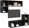 TV-Schrankset 4 pcs, Lowboard TV Schwarz Eichen-Optik Holzwerkstoff Bild 3