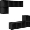 TV-Schrankset 4 pcs, Lowboard TV Schwarz Eichen-Optik Holzwerkstoff Bild 2