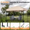Sekey Premium Pop Up Pavillon 3x3 Wasserdicht Stabil, 3 x 3 m Pavillon mit Seitenwänden, Faltpavillon Partyzelt Faltbar für Camping Party, Höhe Verstellbar 250-270cm, (Khaki, Ohne Seitenwände) Bild 4