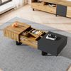 Verschiebbarer Couchtisch mit Stauraum, natur/anthrazit, 100-155x55x40 cm Bild 5