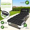 tillvex® Campingbett, mit Tragetasche, Polster & Nackenkissen, klappbar, Gestepptes Material, Oxford-Gewebe, Navyblau, 190 x 68 x 32 cm Bild 2
