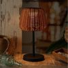 MARELIDA LED Außen-Tischleuchte LED Garten Tischlampe Korboptik Rattanoptik dimmbar aufladbar Fernb, LED Classic, warmweiß (2100K bis 3000K) Bild 4