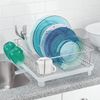 mDesign Abtropfgestell Geschirrabtropfer Besteckkorb Metall Kunststoff Silber Bild 3