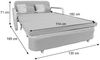 Schlafsofa HWC-M83, Schlafcouch Couch Sofa, Schlaffunktion Bettkasten Liegefläche, 130x185cm ~ Stoff/Textil hellgrau Bild 3