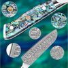 KingLux Damastmesser Damast Santokumesser aus Damaszener Stahl Küchenmesser Bild 3
