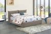 Dmora Alizarin Doppelbett, Bettkasten mit Stoffbezug, 100 % Made in Italy, Öffnung vorne, geeignet für Matratze 160 x 190 cm, Taupe Bild 2