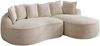 Modulares Sofa aus Chenille mit Chaiselongue, tiefe Sitzfläche, 252x164x67 cm, Hellbraun Bild 4