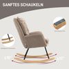HOMCOM Schaukelstuhl mit Chenilleoptik (Schwingsessel, 1 St), bis 120 kg Belastbarkeit für Schlafzimmer, Wohnzimmer, Braun Bild 4