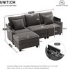3-4-Sitzer Ecksofa B 213,5 x T 139 x H 87 cm aus Cord mit USB-Anschluss Bild 5
