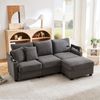 3-4-Sitzer Ecksofa B 213,5 x T 139 x H 87 cm aus Cord mit USB-Anschluss Bild 2