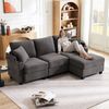 3-4-Sitzer Ecksofa B 213,5 x T 139 x H 87 cm aus Cord mit USB-Anschluss Bild 3
