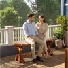 MC Star Gartenbank 2-Sitzer Gartenbank wetterfest Sitzbank aus Holz Parkbank (mit X-Basis 240kg Belastbar 114 x 40 x 46 cm Verkohlt) Bild 3