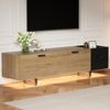 TV-Schrank 180 x 38 x 49 cm aus Holzwerkstoff in Schwarz und Holzoptik mit Schubladen & offenen Fächern Bild 2