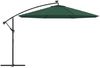 Sonnenschirm, Ampelschirm, Gartenschirm mit LED-Beleuchtung und Metall-Mast 350 cm Grün Bild 4