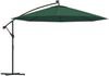 Sonnenschirm, Ampelschirm, Gartenschirm mit LED-Beleuchtung und Metall-Mast 350 cm Grün Bild 2