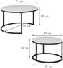 Couchtisch-Set Montreal Weiß 77 x 40 cm 2 Teile Vicco Bild 3