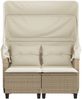 vidaXL Gartensofa 2-Sitzer mit Dach und Hockern Beige Poly Rattan 365784 Bild 5
