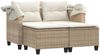 vidaXL Gartensofa 2-Sitzer mit Dach und Hockern Beige Poly Rattan 365784 Bild 4