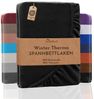NatureMark Spannbettlaken Winter Thermo Fleece Spannbetttuch, 80% Baumwolle und 20% Polyester, Gummizug: rundum, (1 Stück), 120 x 200 cm - Schwarz Bild 5