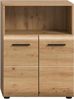 welltime Midischrank FLORENZ, Breite 60 cm, 2 Türen, 1 Fachboden, 1 offene Fach (1-St, TOPSELLER) hochwertige MDF Front, Griff schwarz, Badschrank, Bad Bild 3
