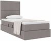vidaXL Aufbewahrungsbett mit Matratze Taupe 90 x 190 cm Polyester 3371688 Bild 3