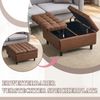 Aufbewahrungshocker aus PU-Leder mit Stauraum, 75x75x41 cm, Braun Bild 5