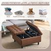 Aufbewahrungshocker aus PU-Leder mit Stauraum, 75x75x41 cm, Braun Bild 4