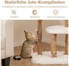 COSTWAY Kratzbaum, mit Plüschsitzfläche & 2 Plattformen & Spielball, Massivholz Bild 3